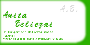 anita beliczai business card